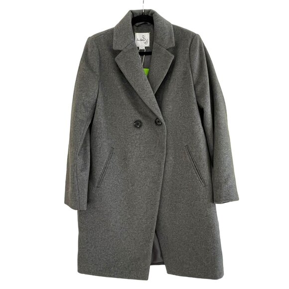 Sam Edelman $220 Wool Blend Car Coat Gray Jacket Size Small NWT - Picture 1 of 6